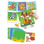 Set creativ – Creează tablouri colorate din spumă - Animale din Pădure, CRÉA LIGN, 3 ani+ - imagine 7