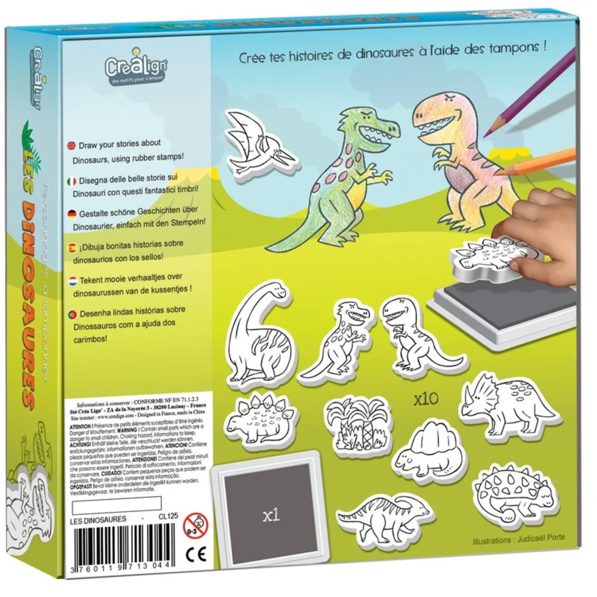 Set 10 ștampile din spumă - Dinozauri, CRÉA LIGN - imagine 3