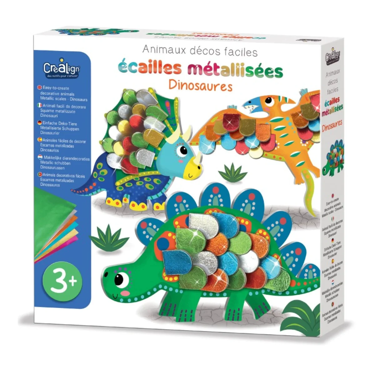 Set creativ - Creează și decorează dinozauri cu solzi strălucitori, CRÉA LIGN, 3 ani + - imagine 1