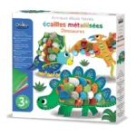 Set creativ - Creează și decorează dinozauri cu solzi strălucitori, CRÉA LIGN, 3 ani +