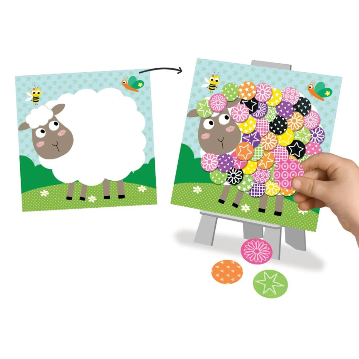 Set creativ – Activitate cu fetru: Viața la fermă, CRÉA LIGN, 3 ani+ - imagine 4