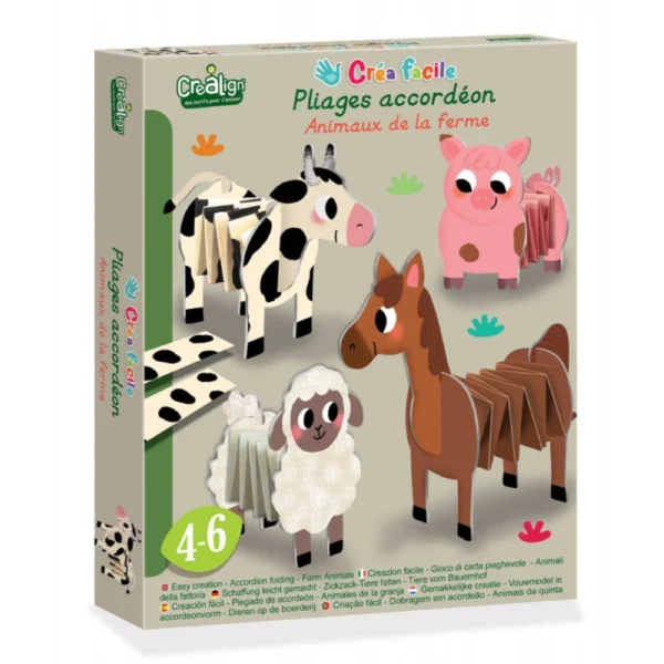 Activitate creativă din hârtie - Taie și Asamblează - Animale de la Fermă, CRÉA LIGN