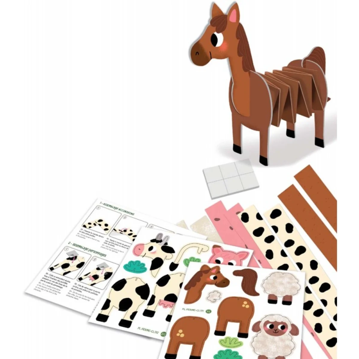 Activitate creativă din hârtie - Taie și Asamblează - Animale de la Fermă, CRÉA LIGN - imagine 2