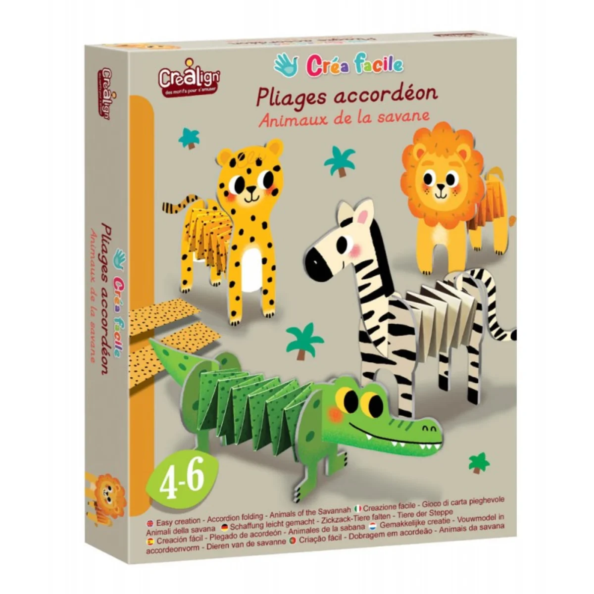 Activitate creativă din hârtie - Taie și Asamblează - Animale din Savana, CRÉA LIGN - imagine 1