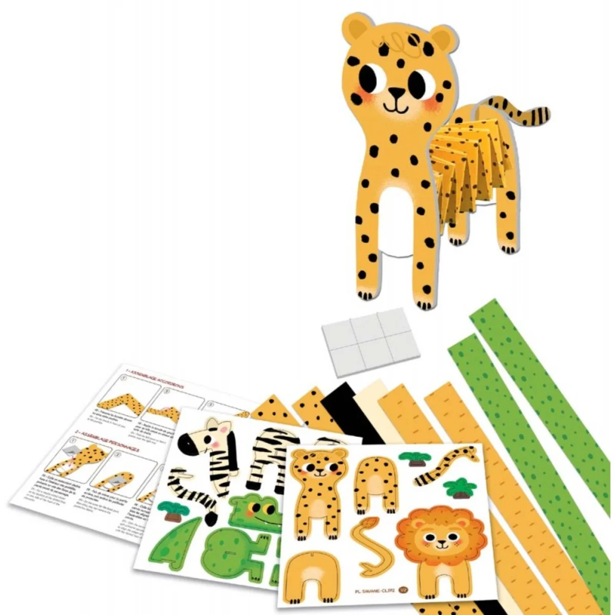 Activitate creativă din hârtie - Taie și Asamblează - Animale din Savana, CRÉA LIGN - imagine 5
