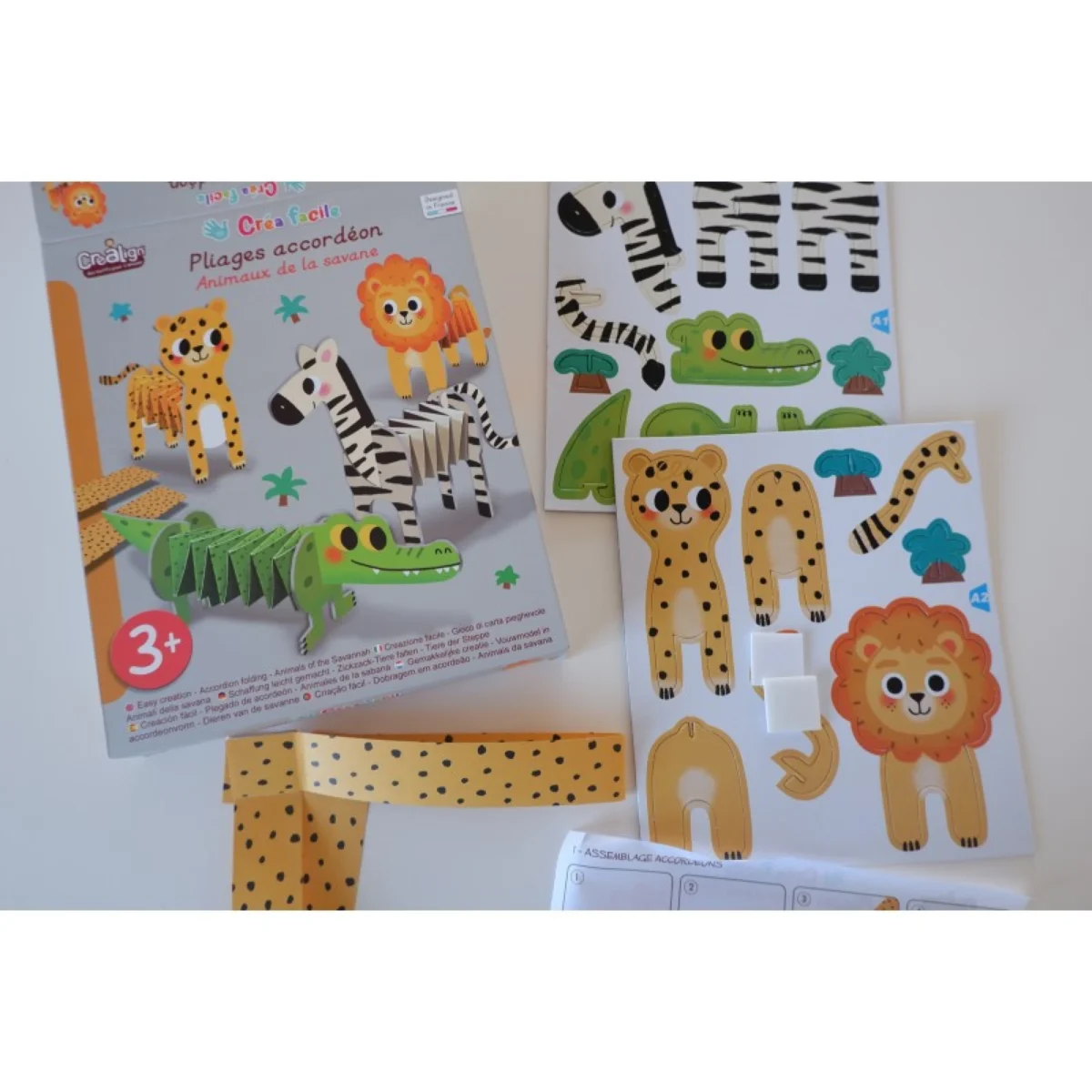 Activitate creativă din hârtie - Taie și Asamblează - Animale din Savana, CRÉA LIGN - imagine 7
